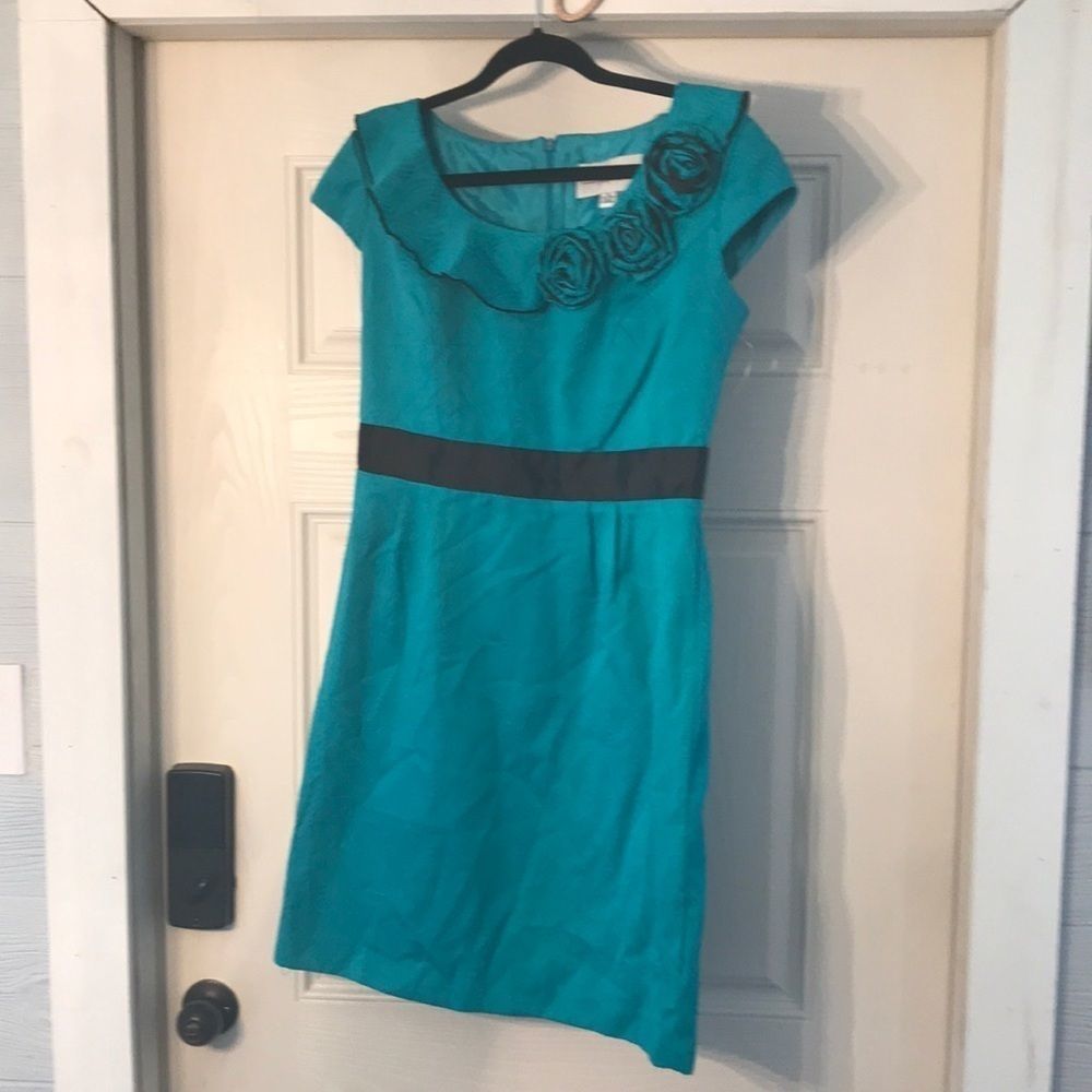 Teal and Black Dress